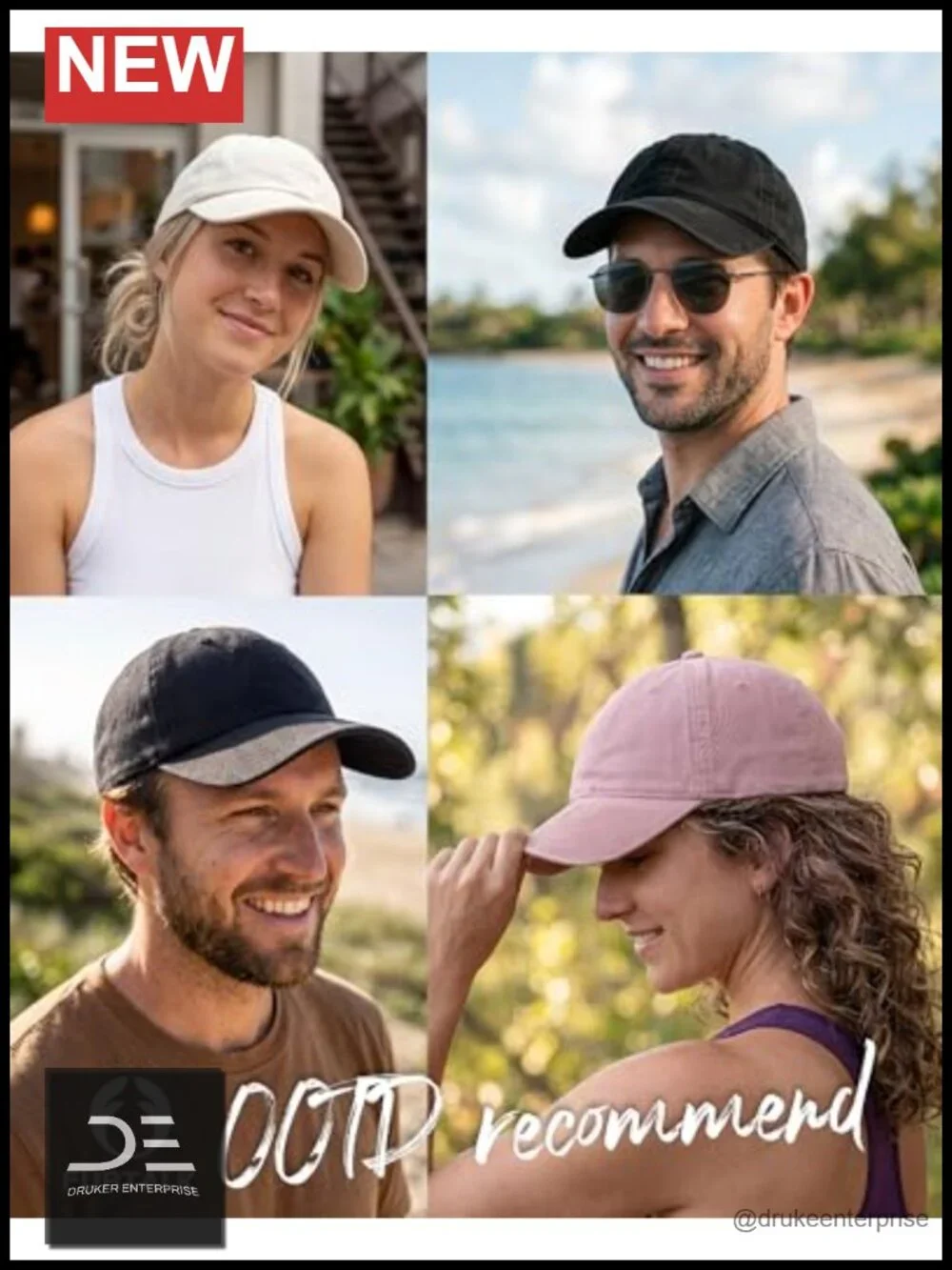 Unstructured Washed Cotton Adjustable Dad Hat Baseball Cap with Ponytail Hole